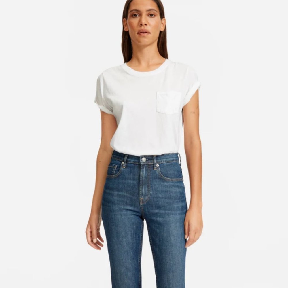 Everlane High Waisted Straight Ankle Jean, Size 33